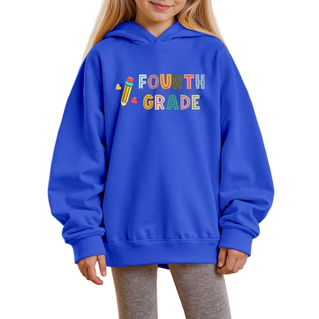 Chandail en Molleton pour Enfants Garçons Manches Longues Imprimé Chandails en Molleton à Capuche Col Rond Mignon Chandail Coupe Décontractée Hauts Vêtements Chauds Automne Hiver Vêtements pour Tout-Petits Filles 7-8 Ans