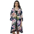 thumbnail image 1 of Moomaya Front Open Printed Shrug 3/4 Sleeve Georgette Beach Cover Up For Women, 1 of 6