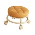 thumbnail image 2 of Taburete bajo enrollado asiento de rollero bajo adulto resistente niño con lanzador giratorio PU cuero para dormitorio apartamento salón de juegos de Naranja, 2 of 8