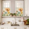 thumbnail image 3 of Jellyfish Starfish Shells Curtain Valances Set Orange Leaf Summer Ocean Kitchen Curtains 24&nbsp;inch Length Rod Pocket Valance and Tiers 3 Piece Set Small Bedroom Bathroom Laundry Decor, 3 of 9
