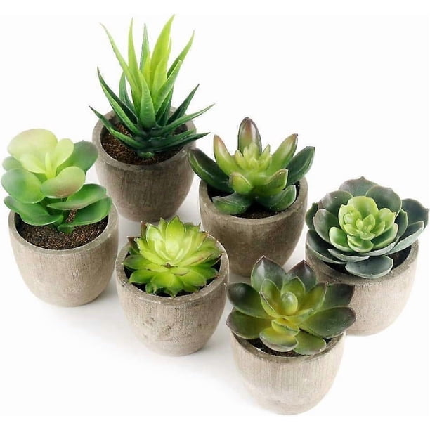 Pcs Indoor Artificial Plants, Fake Plants With Gray Pot Artificial Grass Decoration For Outdoor Wedding Office Table Garden