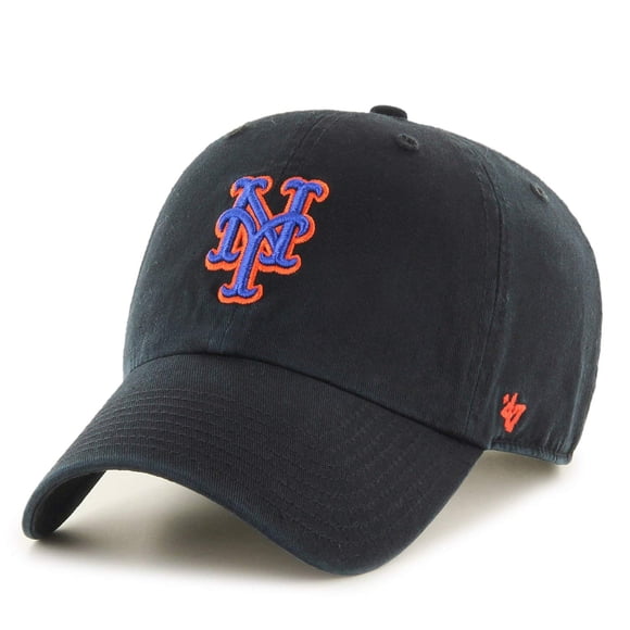 Gorra Clean Up Dad de los New York Mets del 47 de la MLB, negro/royal/naranja