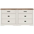 thumbnail image 6 of Farmhouse 6 Drawers Dresser for Bedroom, 62 inch 2 in 1 Double Dresser with Small Chest of Drawers,Mid Century Modern Wooden Closet Storage Organizer for Living Room, Hallway, White, 6 of 6