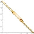thumbnail image 3 of 14K Yellow Gold Semi-Solid Medical Polished Red Enamel Figaro Id Bracelet (7 X 5.5) Made In United States xm556fr-7, 3 of 5