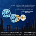 thumbnail image 2 of Gem Stone King 1.80 Ct Round 6mm Swiss Blue Topaz 14K Yellow Gold Stud Earrings for Women Men, 2 of 6