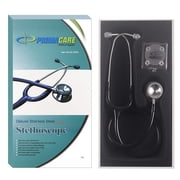 Primacare Stainless Steel Classic Stethoscope | Black Stethoscope with Dual-Head Chestpiece, No-Chill Rings & Ultra-Soft Ear tips Premium Medical Supplies for Doctors, Nurses, Students, 30 Inches