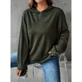 thumbnail image 3 of Women's plus-size solid textured long-sleeved off-the-shoulder casual sports hoodie, 3 of 4