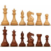 Fierce Knight Staunton Chess Set Golden Rosewood & Boxwood Pieces - 4" King