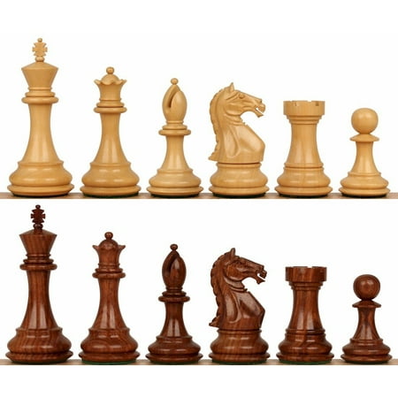 Fierce Knight Staunton Chess Set Golden Rosewood & Boxwood Pieces - 4" King