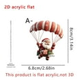 thumbnail image 2 of WEGFTDUOP Christmas Santa Hot Air Parachute 2D Acrylic Car Key Chain Pendant Holiday Decorations Props, 2 of 3