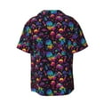 thumbnail image 6 of Daiia mushroom colorful Skull Men's Linen Shirts Short Sleeve Casual Shirts Button Down Shirt for Men Beach Summer Wedding Shirt-4X-Large, 6 of 6