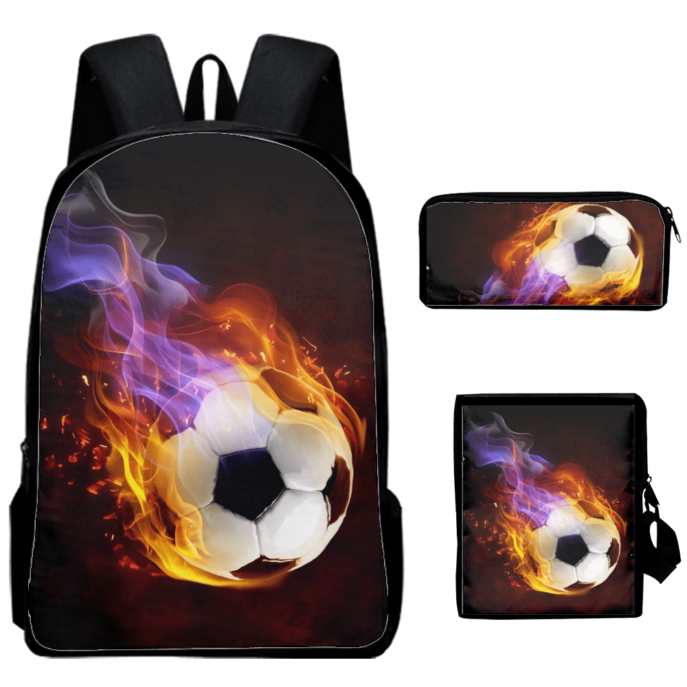 FABOTD 3 Packs Backpack Bag Set Football School Backpack for Girls 68