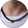 thumbnail image 1 of Collar de cadena de eslabones cubanos con inicial Az para niños, hombres y mujeres, colgante de letras de acero inoxidable de 6,5 mm y 18 + 2 pulgadas, regalo de joyería-9192339831590 P negro, 1 of 5