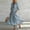 Light Blue, variant on QUNYINEY Summer Dresses for Women Long Blue 3/4 Sleeve Cotton Linen A Line Dress with Pockets Casual V Neck Loose Fit Dresses