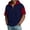 Dark Blue2, variant on Gunia Mens Big And Tall Shirts Color Block Hooded Half Zip Short Sleeve T Shirt Casual Athletic Tops Streetwear Gym Mens T-Shirts Army Green 2Xl