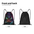 thumbnail image 2 of Yiaed Futuristic Cat Warrior Print Drawstring Bags Drawstring Backpack Bulk String Back Pack Gym Sport Bag-Small, 2 of 5