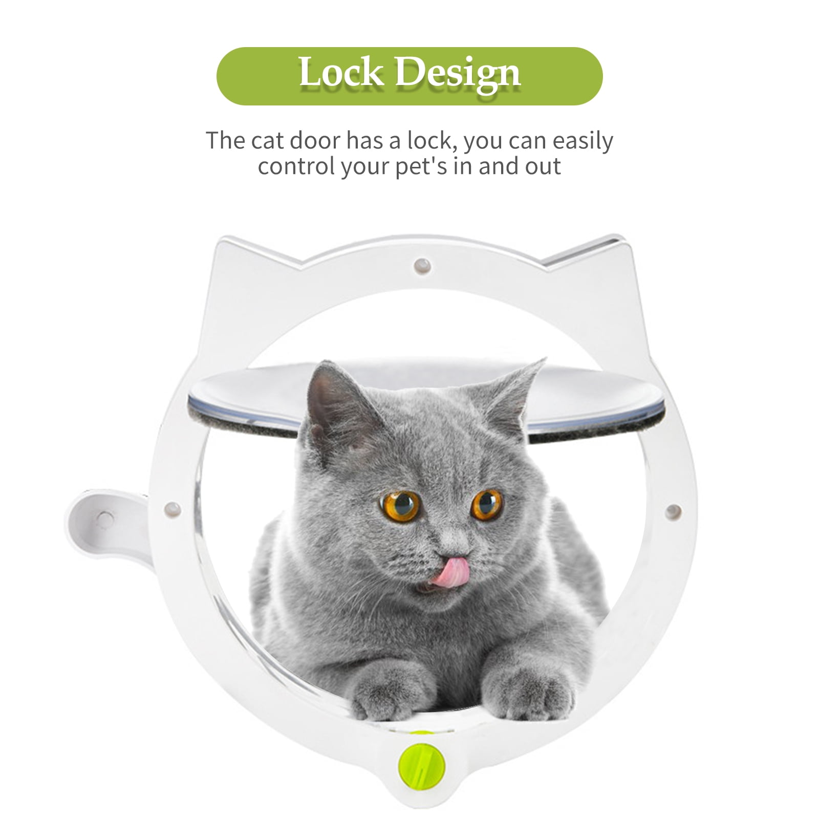 Aibecy Cat Door Locking Cat Door for Interior & Exterior Doors Interior