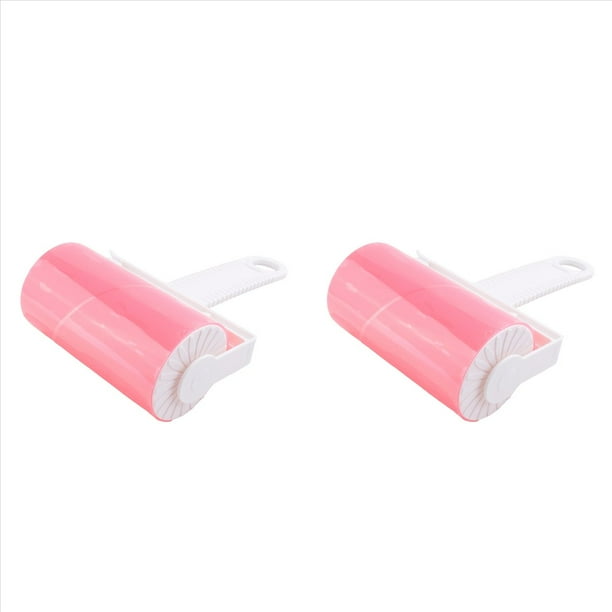 2X Quitapelusas Lavable Ropa Pelo Pegajoso Rodillo Reutilizable Portátil Removedor de Pelo para Mascotas Rodillo Pegajoso, Rosa