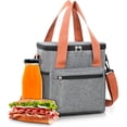 thumbnail image 1 of Lonchera Termica Bolsa Almuerzo Comida Lunch Escolar Oficina Portatil Fiambrera de Hombro con Aislamiento de Gran Capacidad Impermeable Aislamiento Frio Y Calor (Gris), 1 of 4