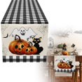 thumbnail image 2 of Halloween Kitchen Dining Table Linens 13 X 72 Inch Pumpkins Table Runner Contains Such As Bats Black Cats Hunting Dogs Pumpkins Table Runner, 2 of 9