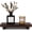 Dark Brown, variant on Black Small Wooden Pedestal Riser Tray, 10" x 4.5" Farmhouse Decorative Soap Dish Holder for Bathroom Vanity, Counter & Kitchen Sink