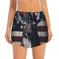 thumbnail image 4 of Lsque Vintage American Deer Printed Women's Running Shorts with Liner Pockets,Elastic Quick Dry Workout Athletic Gym Yoga Shorts,Womens High Waist Shorts-Small, 4 of 9
