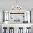 thumbnail image 3 of LNC Modern 6-Light Gold Chandelier, LED Kitchen Island Light with Frosted Glass, 3 of 9