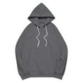 thumbnail image 3 of Womens Hoodies Casual Hooded Sweatshirt Winter Solid Color Sweaters Pullover Top Long Sleeve Loose Jackets Fall Outwears Clothes with Pocket, 3 of 5