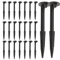 BESTOYARD 24Pack Non Metal Tent Stakes for Lawn Securing Pegs Black Outdoor Camping Accessories