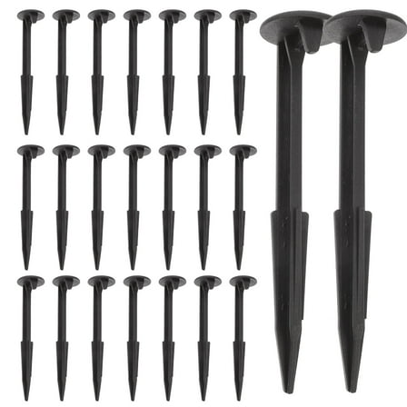 BESTOYARD 24Pack Non Metal Tent Stakes for Lawn Securing Pegs Black Outdoor Camping Accessories