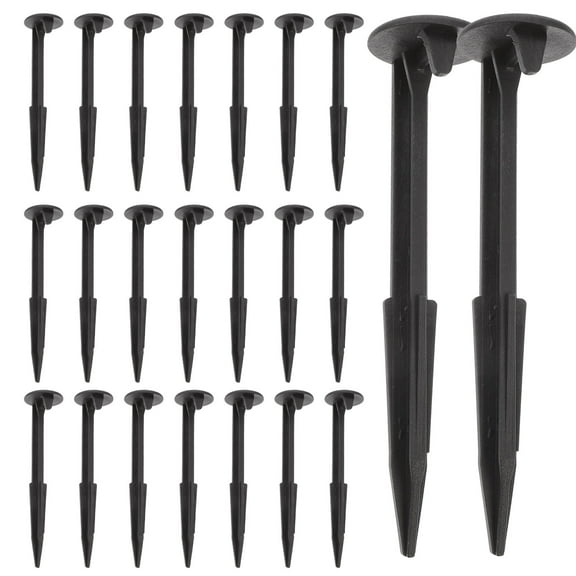 BESTOYARD 24Pack Non Metal Tent Stakes for Lawn Securing Pegs Black Outdoor Camping Accessories