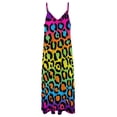 thumbnail image 6 of Rainbow Leopard Print Sleeveless Suspender Dress Summer Fashion Casual Long Dress, 6 of 9