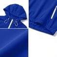 thumbnail image 4 of Tsivenald Women's Fashion Solid Color Long Sleeve Pocket Zipper Outdoor Waterproof Rain Jackets Windbreaker Coat, Blue S-2XL, 4 of 7