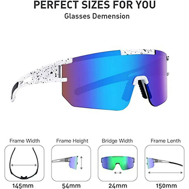 Polarized Sports Sunglasses for Men Women, P-V Style UV400, Cycling Glasses  Baseball Goggles Running Golf