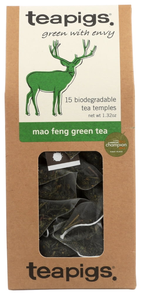 Teapigs Mao Feng Green Tea, Green with Envy, 15 Count
