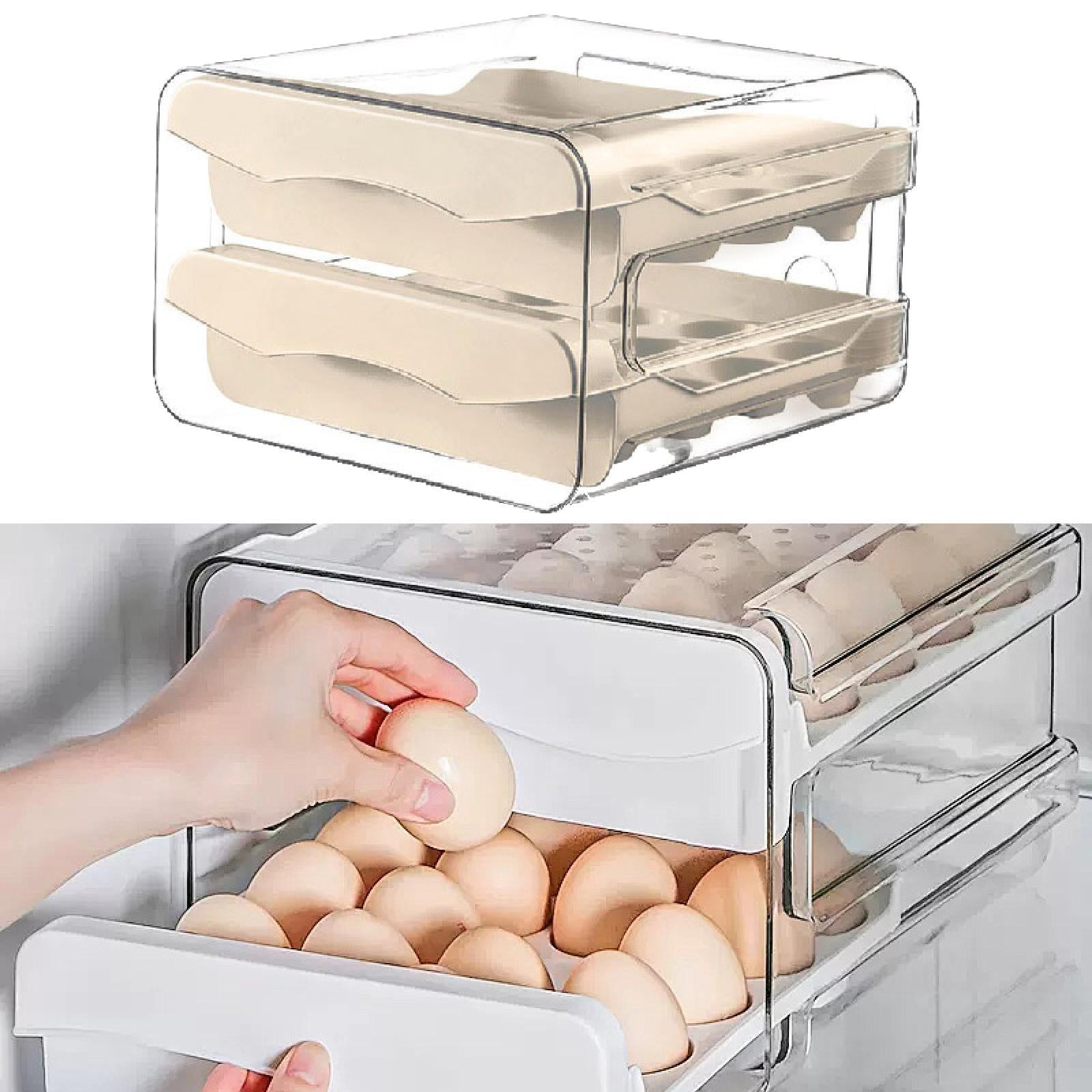 Baoblaze Drawer Type Egg Container 32 Grid Egg Holder for Tabletop Fridge Supermarket