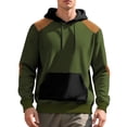 thumbnail image 4 of Hooded Sweatshirt Men Color Blocked Checkered Long Sleeve, 4 of 7