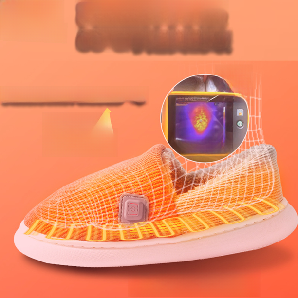 Zapatos calefactores eléctricos para el hogar, calentadores de pies recargables, artefactos calefactores para caminar, zapatillas nuevas de invierno acolchadas de algodón para hombres y