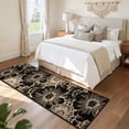 thumbnail image 2 of Findosom Runner Rug for Hallway 2x7 ft,Non-slip Machine Washable Runners Flower Floor Mats Low Pile Carpet Rug Runner with Rubber Backing for Entryway Doormat Bathroom Kitchen Laundry Room,Black, 2 of 8