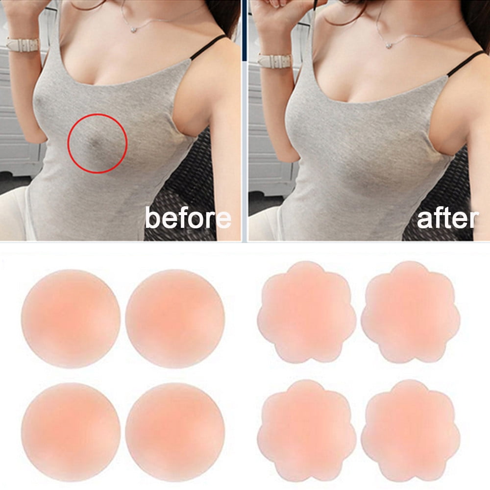 Womens Reusable Adhesive Petal Shaped Breast Nipple cover cap Fabric Bra Pad x50