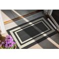 thumbnail image 3 of Garland Rug Borderline Polypropylene Cinder Gray/Ivory Indoor/Outdoor Accent Rug, 24" x 40", 3 of 8