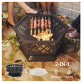 thumbnail image 4 of 28" Outdoor Fire Pit with Grill - Hexagon Wood Burning Fireplace - Spark Screen & Poker - Portable Patio Firepit for Camping, 4 of 9