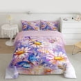 thumbnail image 2 of Homewish Rustic Vibrant Groovy Bedding Comforter Set, Kawaii Butterfly Twin Comforter Sets, Purple Oil Printing Reversible Bedding Set, Super Cozy Room Decor, 2-Piece, 2 of 8