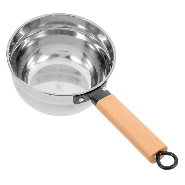 EeaseMX 1 cucharón de acero inoxidable con mango de madera para cocina, duradero y para el hogar.