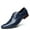 Blue, variant on Men's Pointed Toe Leather Shoes Stylist Trendy Leather Shoes Glossy Face Stone Pattern