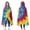 Colorful Rainbow Tie, variant on Wearable Blanket,Blue Tie Dye Mandala Pattern Hooded Wearable Flannel Blanket for Adults & Teens,Winter Poncho Shawl Wrap Cape Cozy Anti-Pill,50"x60"