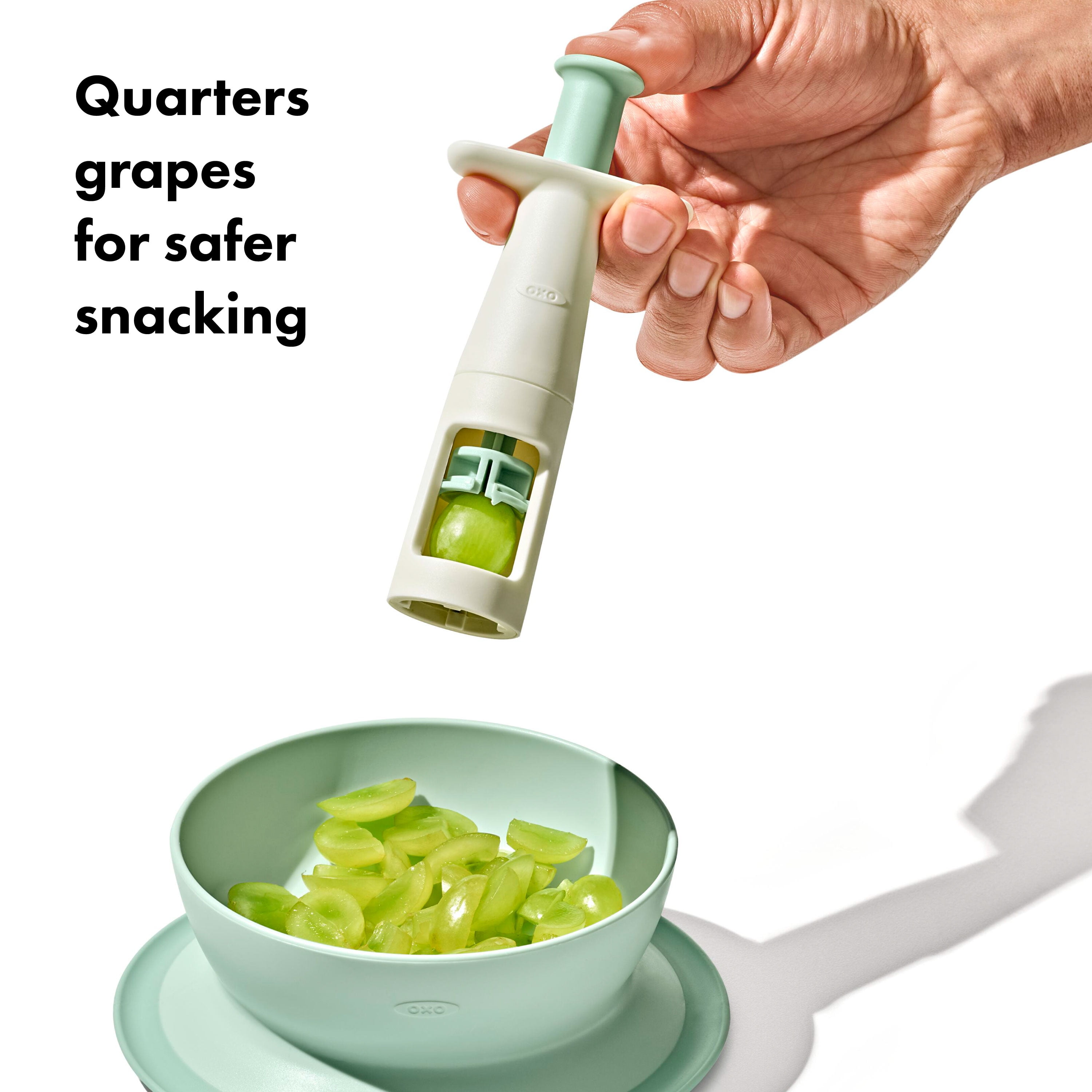 OXO Tot Grape Cutter Slicer, Opal