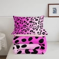 thumbnail image 5 of meiyoeat Pink Cheetah Print Full Size Comforter Sets,Girly Animal Leopard Pattern Bedding Comforter Set For Girl,Reversible,3pcs,1 Comforter and 2 Pillowcases, 5 of 7