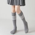 thumbnail image 2 of Hpapadks Baby Socks Fashion Stripe Knee High Cotton Cute School Sports Socks Grey 6-8 Years, 2 of 4