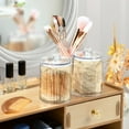 thumbnail image 5 of 4 Pack Qtip Holder Dispenser Fish and Lotus Flower Clear Plastic Storage Apothecary Jars for Cotton Swabs Balls Pads Floss, 5 of 7
